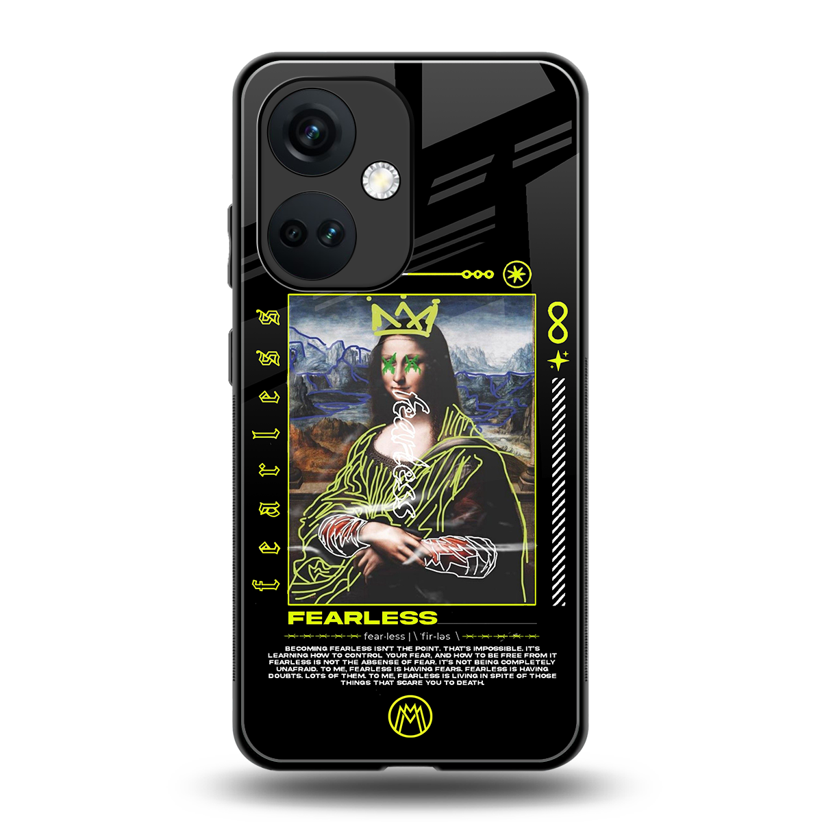 fearless mona lisa back phone cover | glass case for oneplus nord ce 3