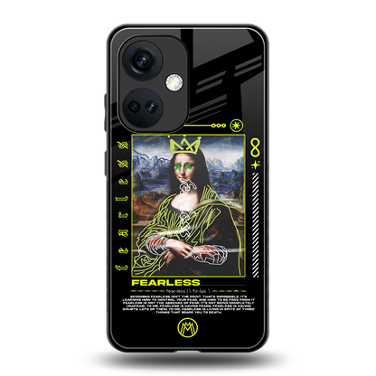 fearless mona lisa back phone cover | glass case for oneplus nord ce 3
