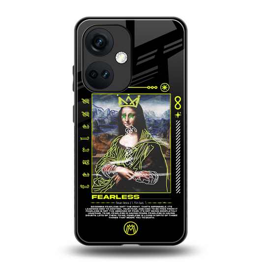 fearless mona lisa back phone cover | glass case for oneplus nord ce 3