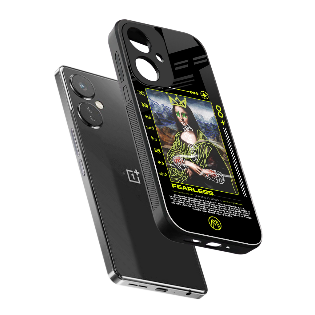fearless mona lisa back phone cover | glass case for oneplus nord ce 3