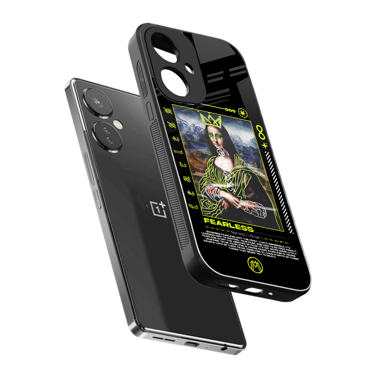 fearless mona lisa back phone cover | glass case for oneplus nord ce 3