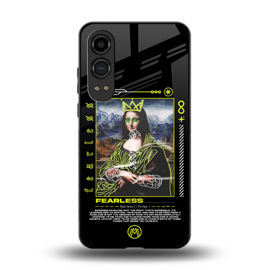 fearless mona lisa back phone cover | glass case for oneplus nord ce 4 lite