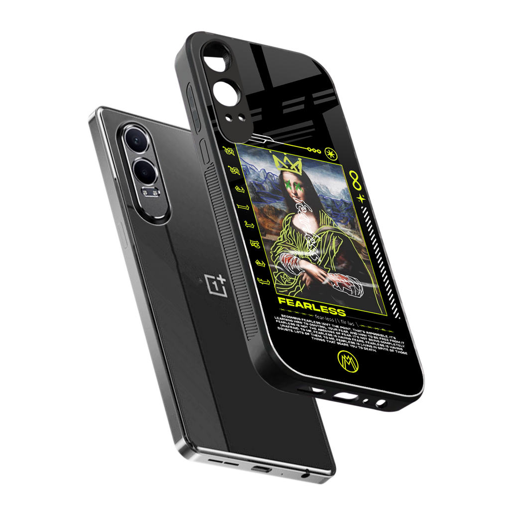fearless mona lisa back phone cover | glass case for oneplus nord ce 4 lite