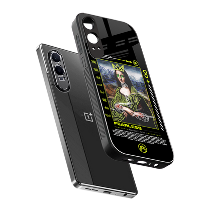 fearless mona lisa back phone cover | glass case for oneplus nord ce 4 lite