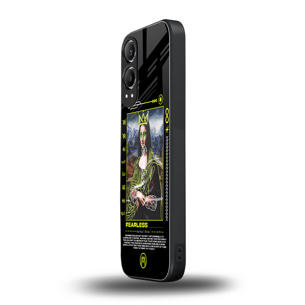 fearless mona lisa back phone cover | glass case for oneplus nord ce 4 lite