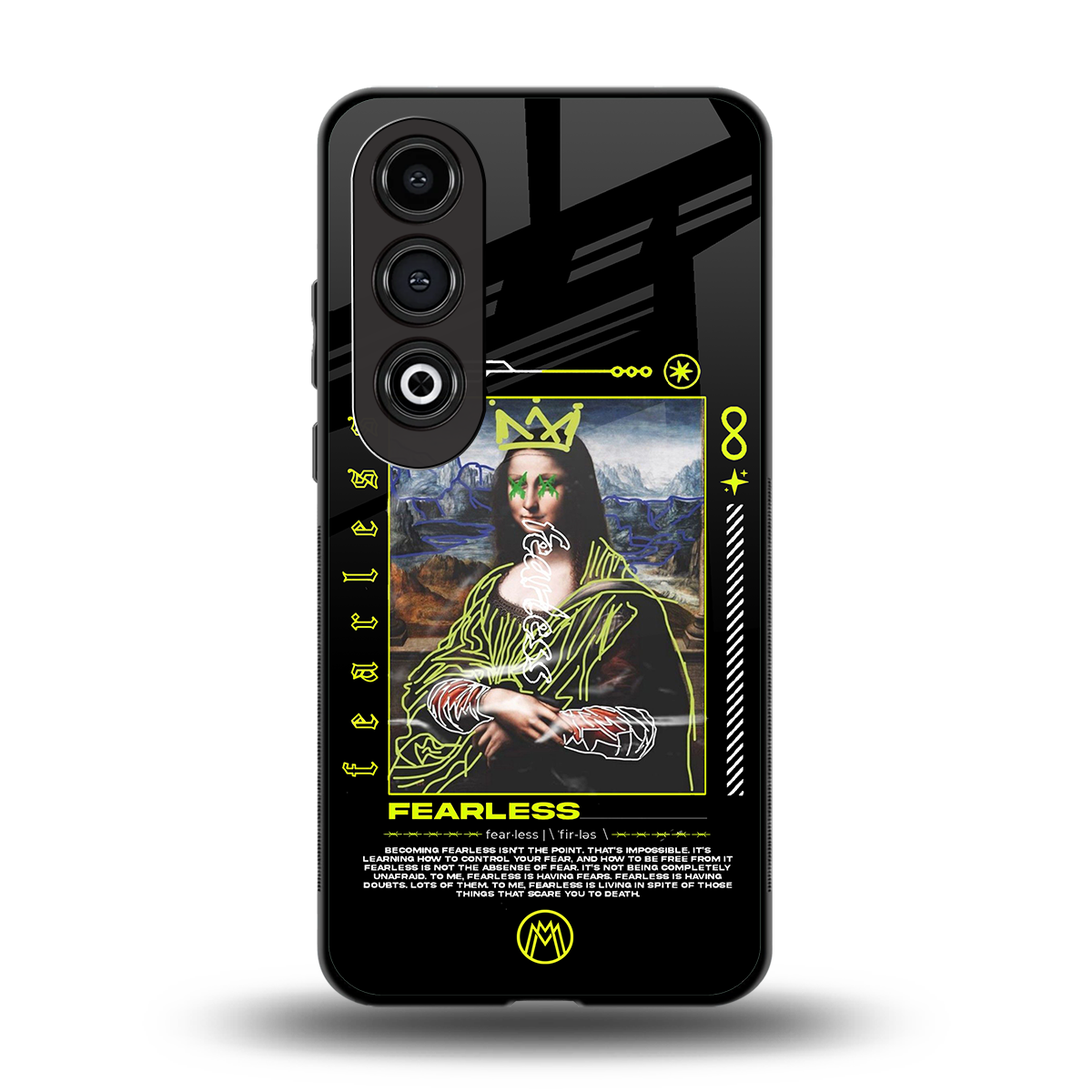 fearless mona lisa back phone cover | glass case for oneplus nord ce 4