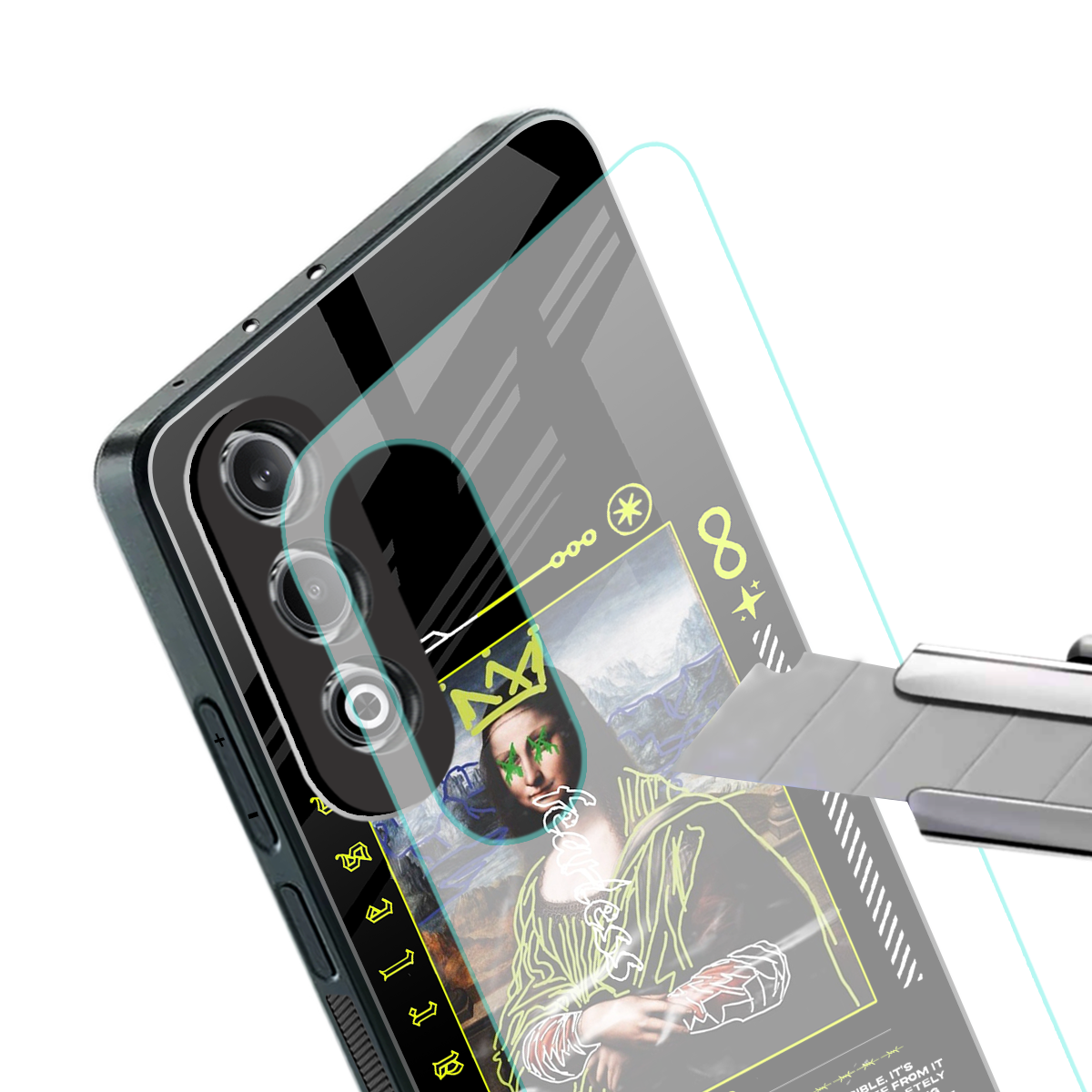 fearless mona lisa back phone cover | glass case for oneplus nord ce 4