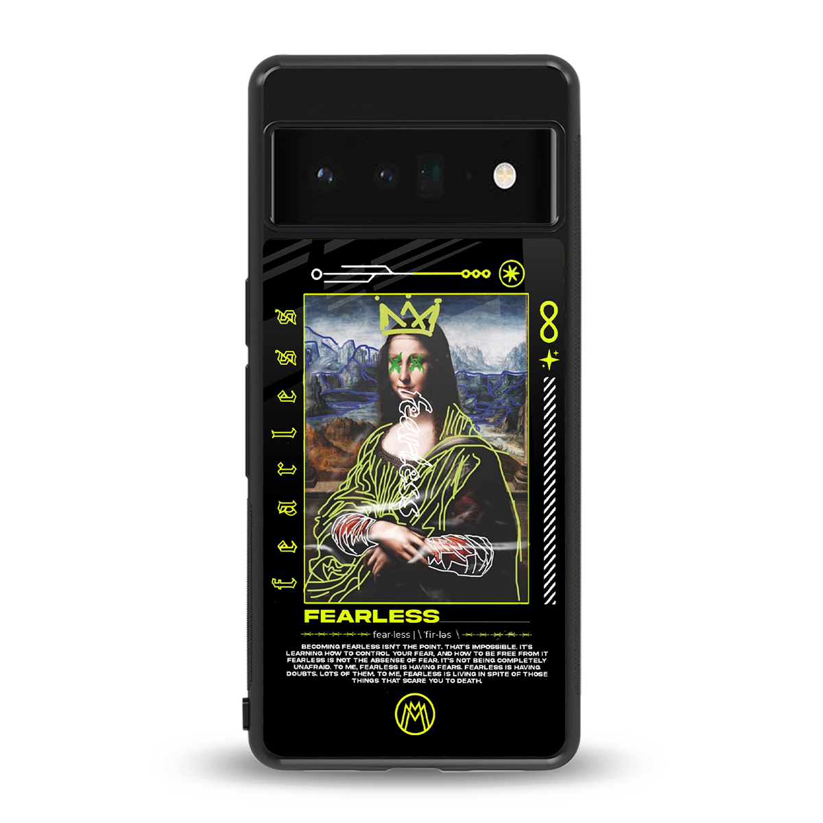 fearless mona lisa back phone cover | glass case for google pixel 6 pro