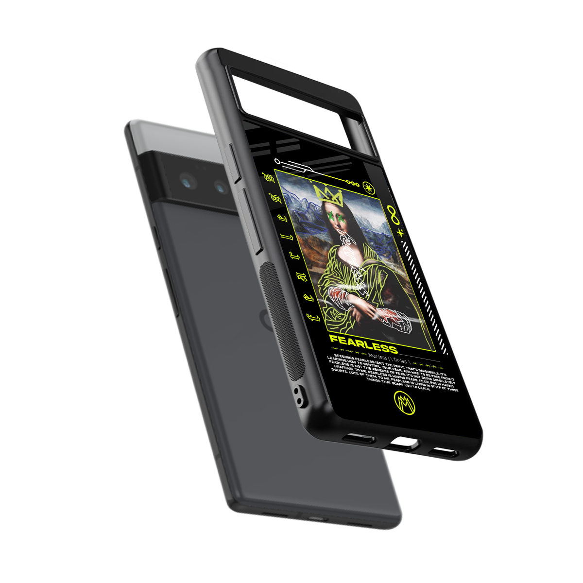 fearless mona lisa back phone cover | glass case for google pixel 6 pro
