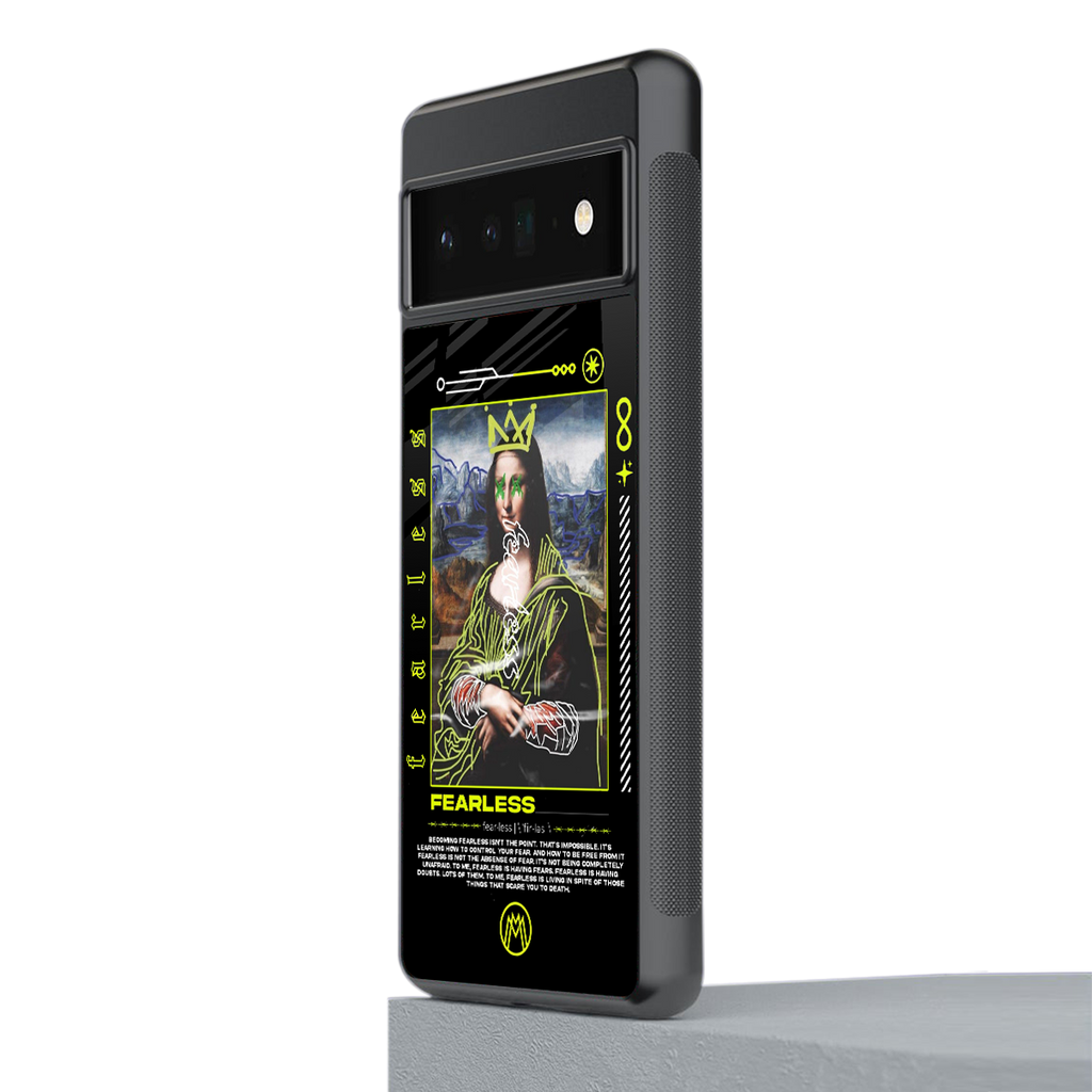 fearless mona lisa back phone cover | glass case for google pixel 6 pro
