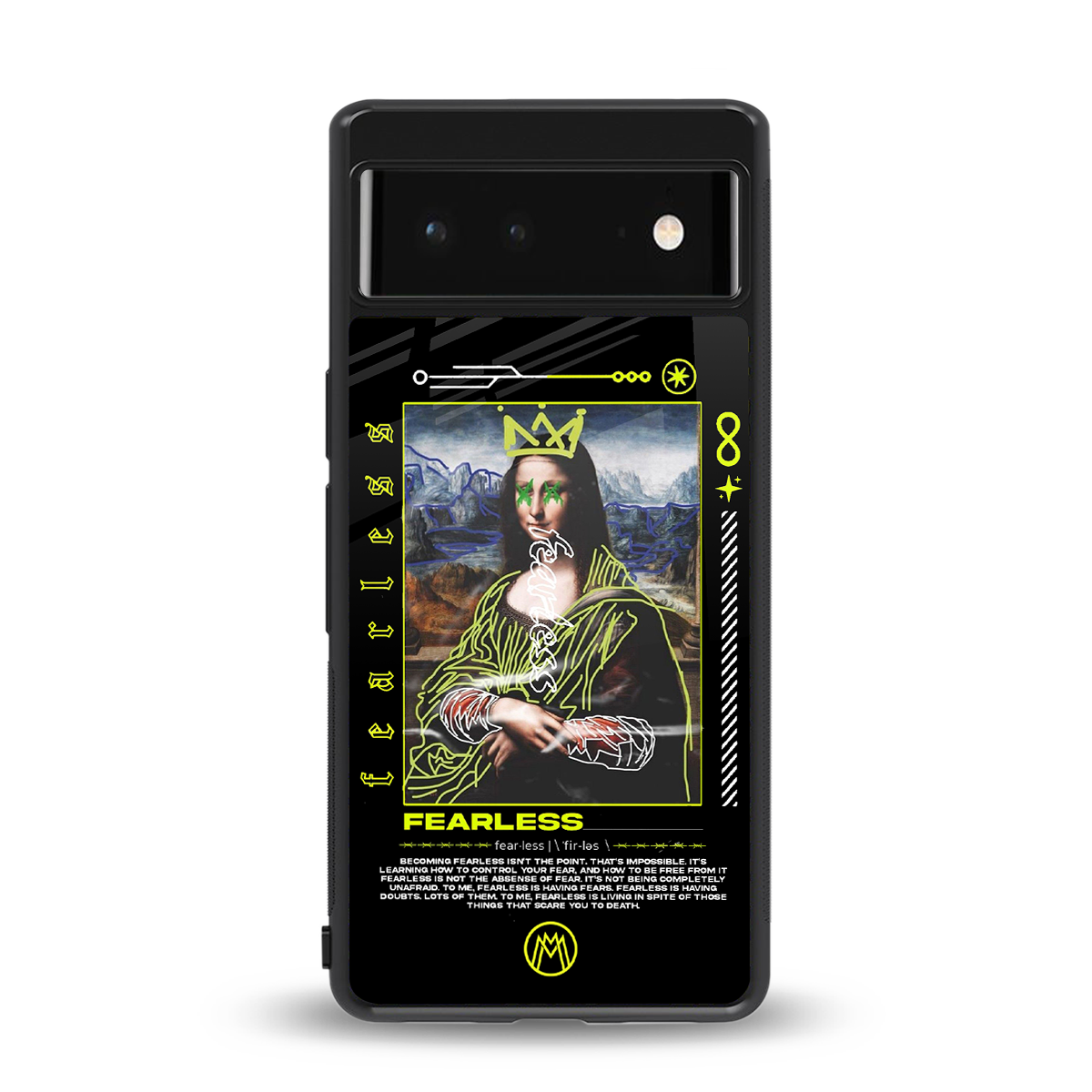 fearless mona lisa back phone cover | glass case for google pixel 6