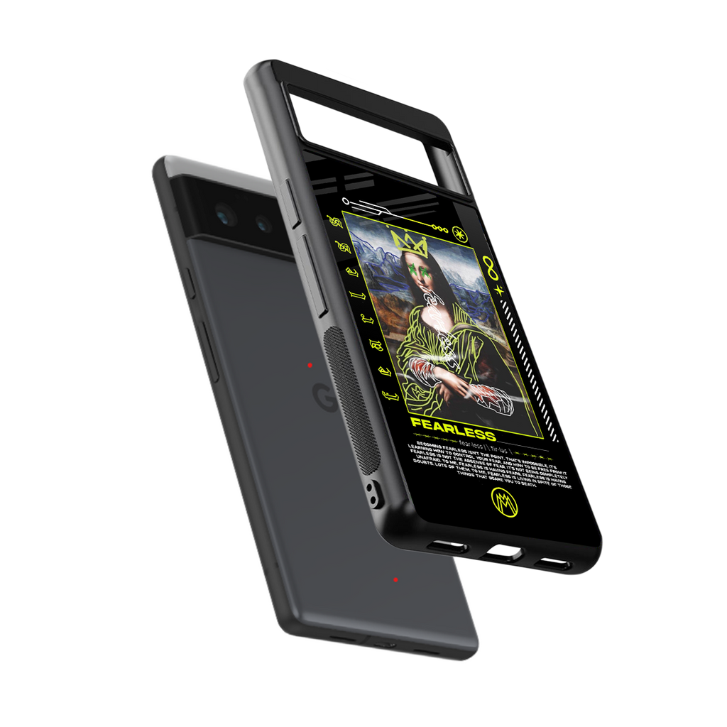 fearless mona lisa back phone cover | glass case for google pixel 6