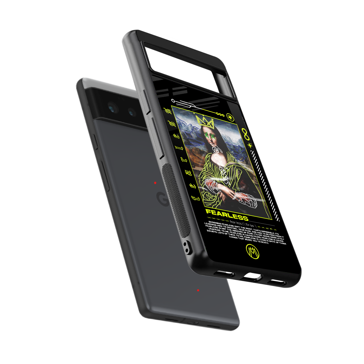 fearless mona lisa back phone cover | glass case for google pixel 6