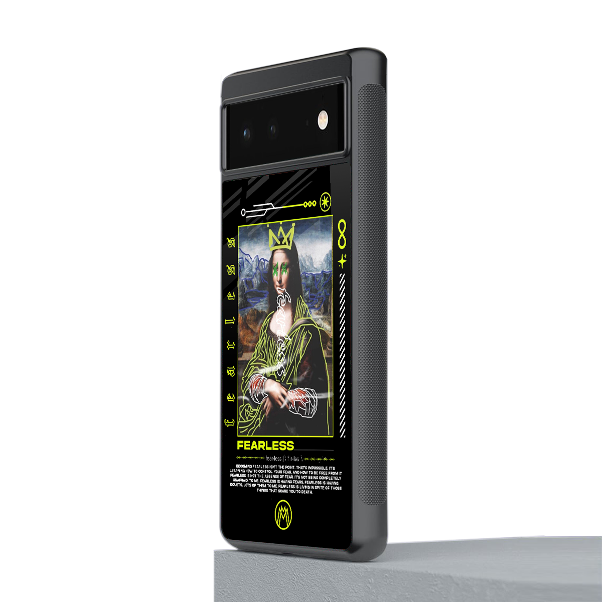 fearless mona lisa back phone cover | glass case for google pixel 6