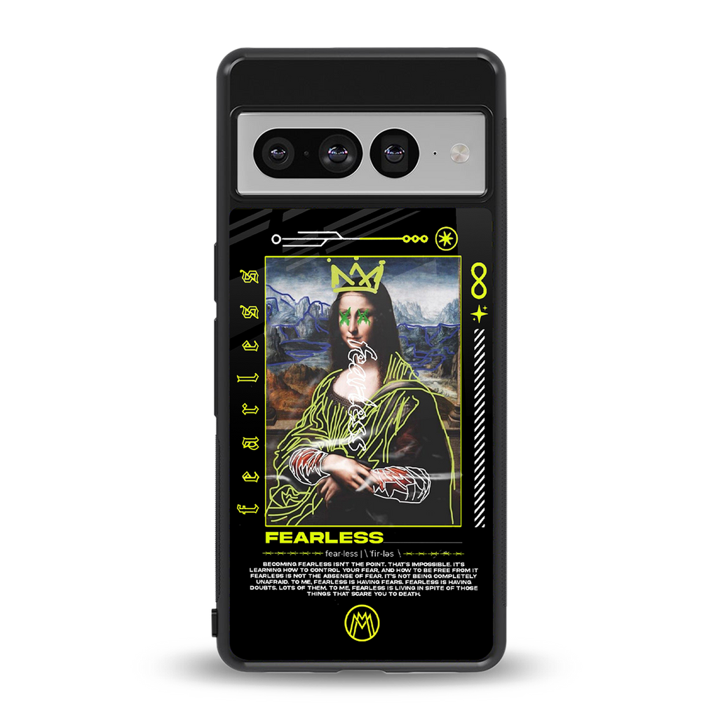 fearless mona lisa back phone cover | glass case for google pixel 7 pro