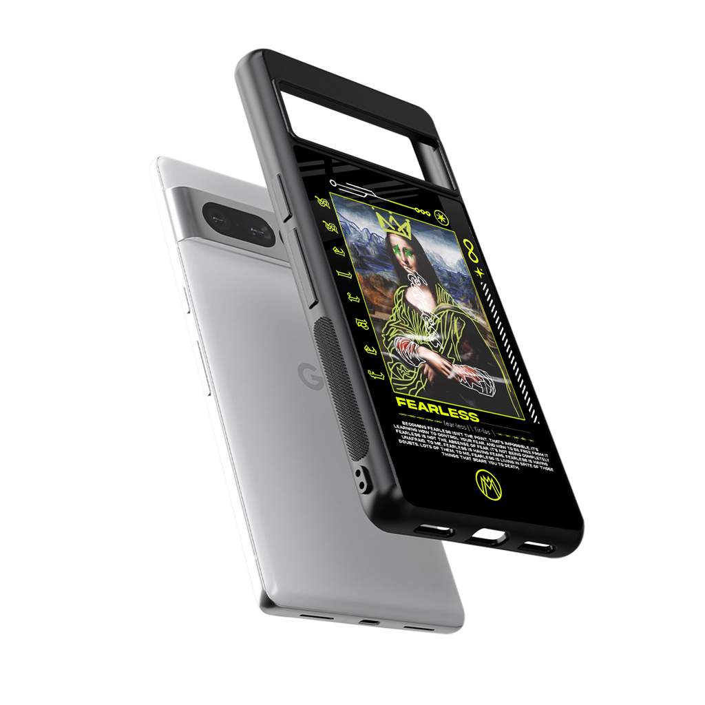 fearless mona lisa back phone cover | glass case for google pixel 7 pro