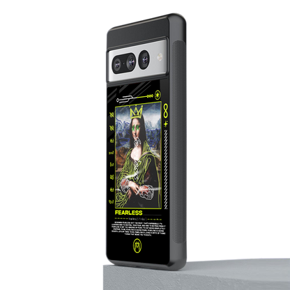 fearless mona lisa back phone cover | glass case for google pixel 7 pro