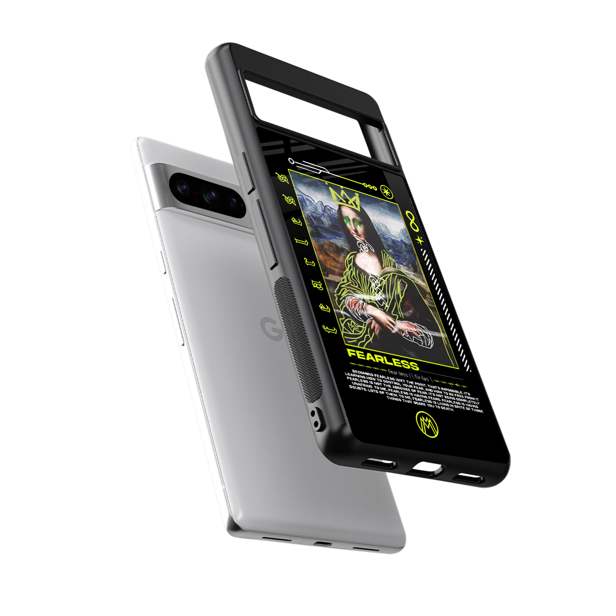 fearless mona lisa back phone cover | glass case for google pixel 8 pro