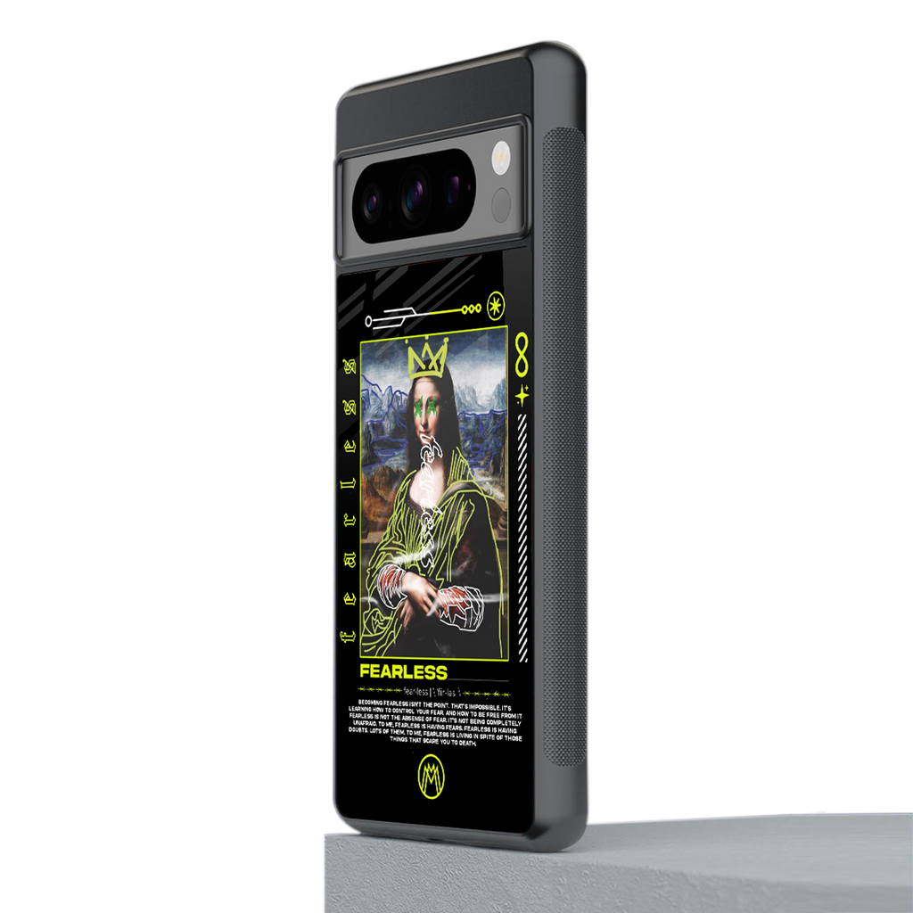 fearless mona lisa back phone cover | glass case for google pixel 8 pro