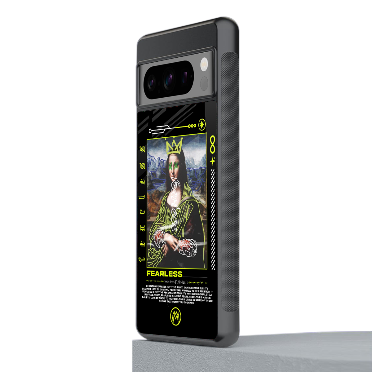 fearless mona lisa back phone cover | glass case for google pixel 8 pro