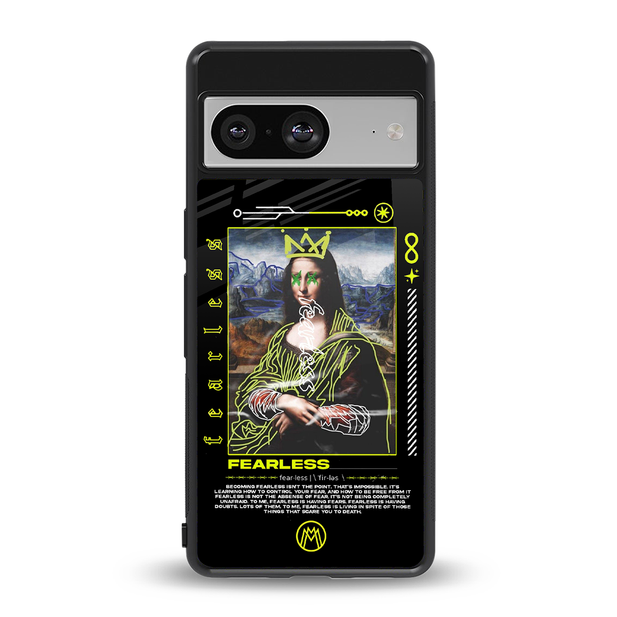 fearless mona lisa back phone cover | glass case for Google Pixel 8