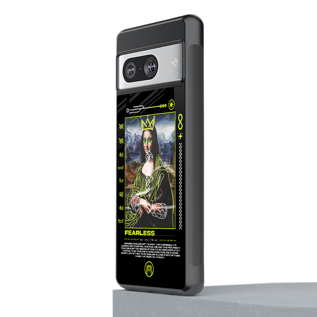fearless mona lisa back phone cover | glass case for Google Pixel 8