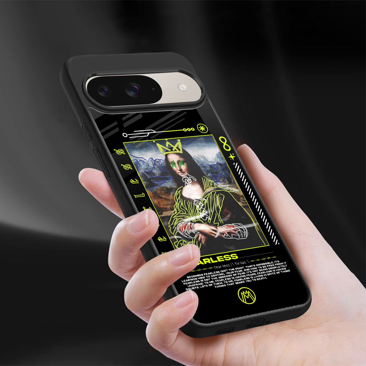 fearless mona lisa back phone cover | glass case for google pixel 9