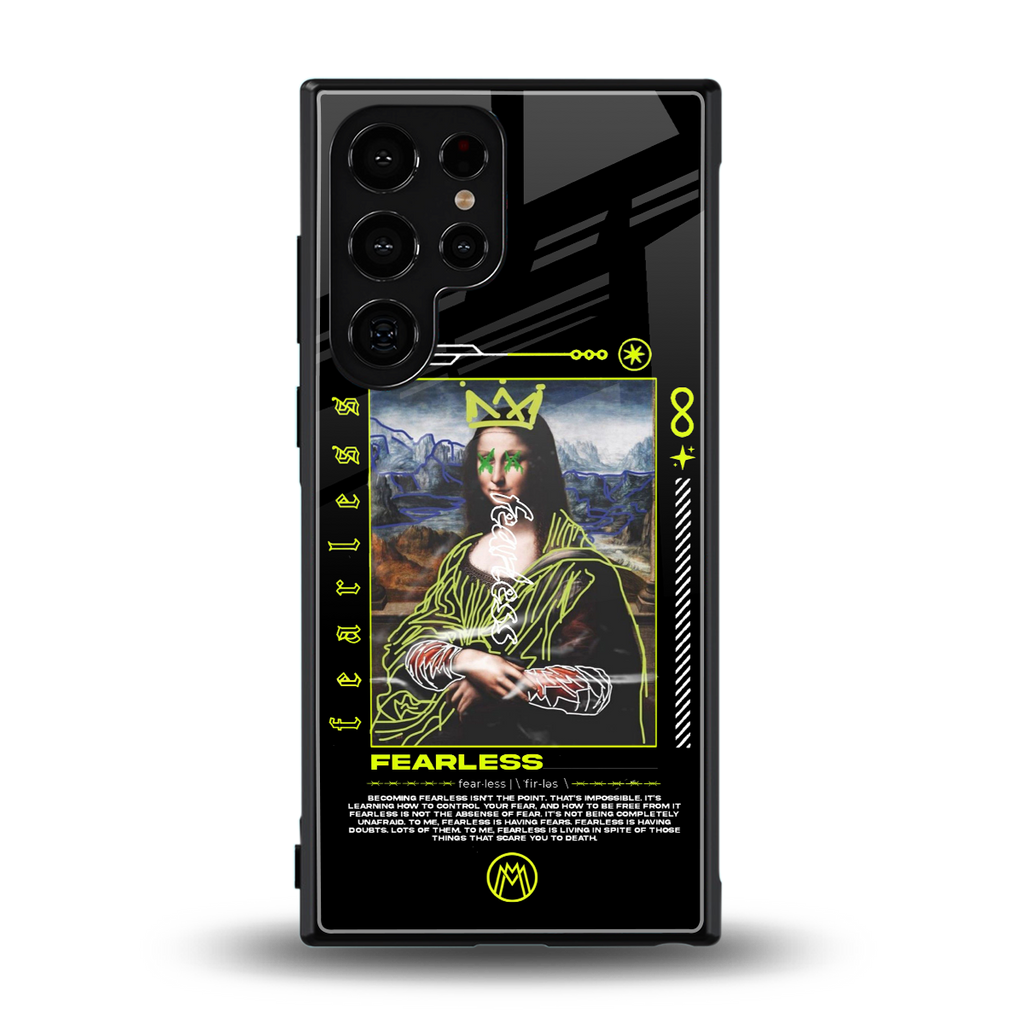 fearless mona lisa back phone cover | glass case for samsung galaxy s23 ultra