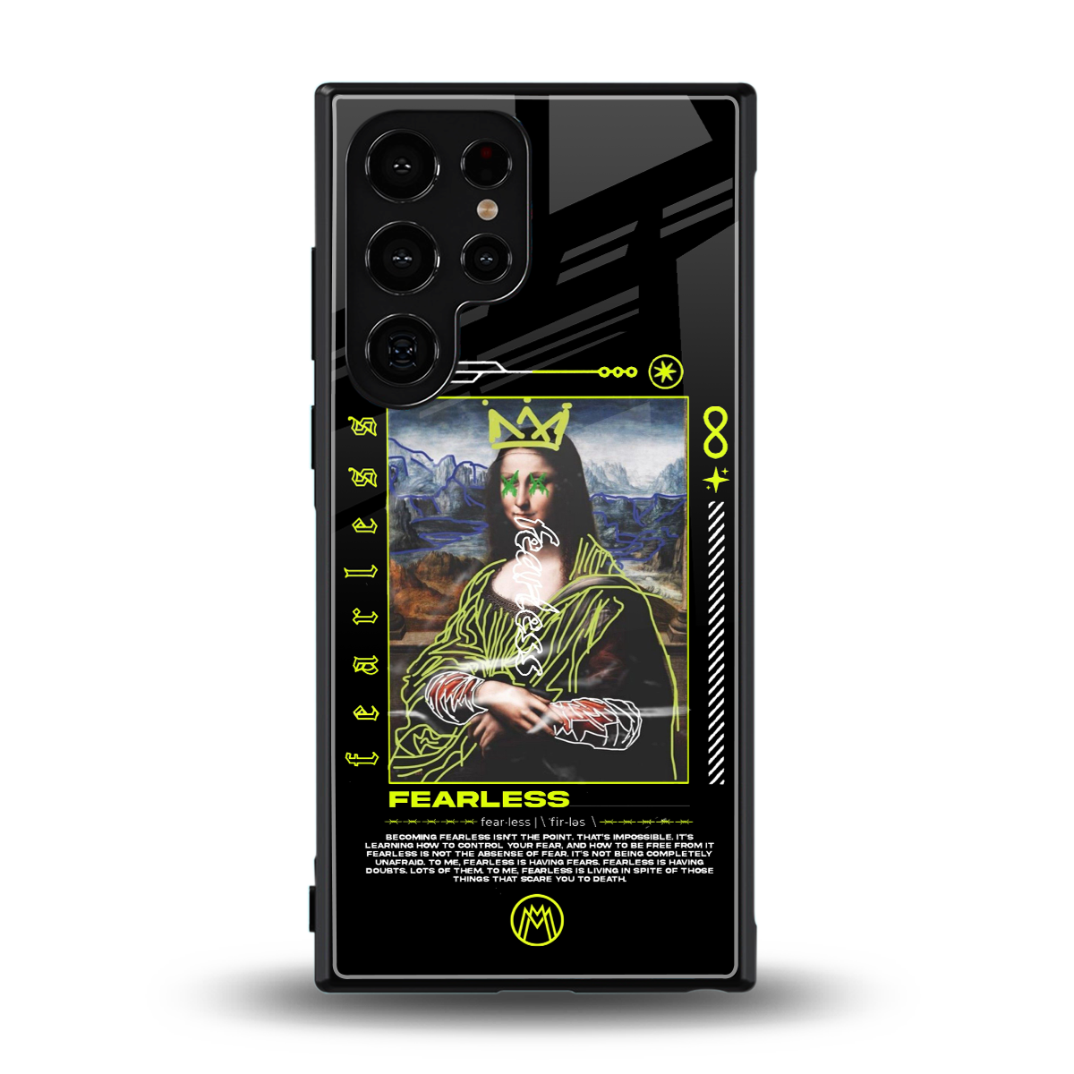 fearless mona lisa back phone cover | glass case for samsung galaxy s23 ultra