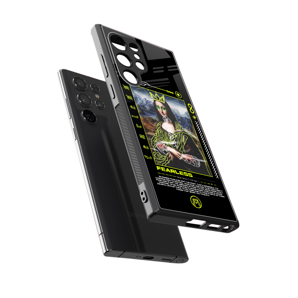 fearless mona lisa back phone cover | glass case for samsung galaxy s23 ultra