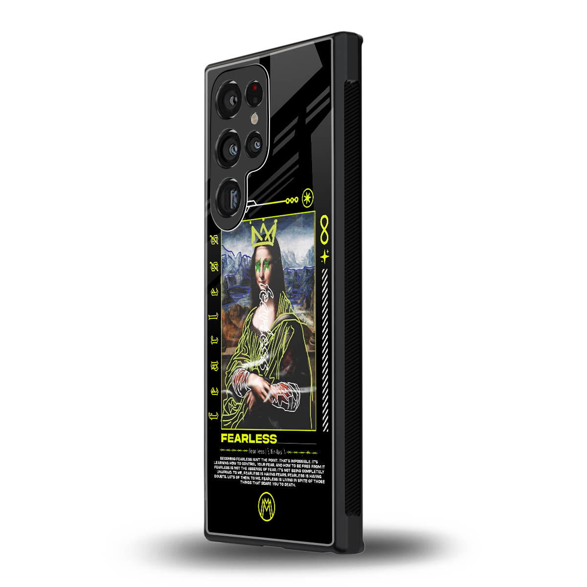 fearless mona lisa back phone cover | glass case for samsung galaxy s23 ultra
