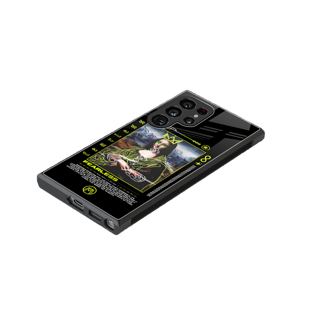 fearless mona lisa back phone cover | glass case for samsung galaxy s23 ultra