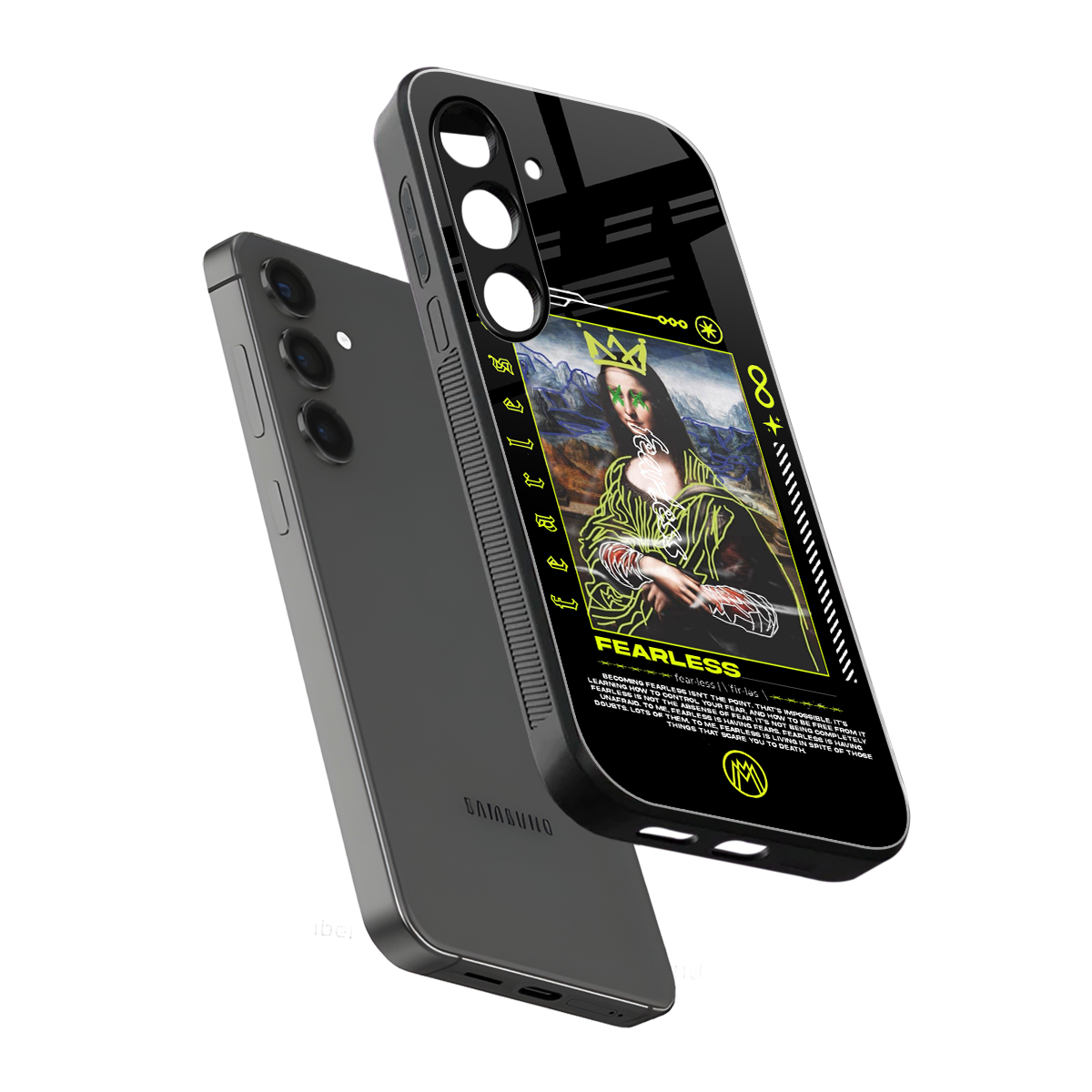 fearless mona lisa back phone cover | glass case for samsung galaxy s24 plus