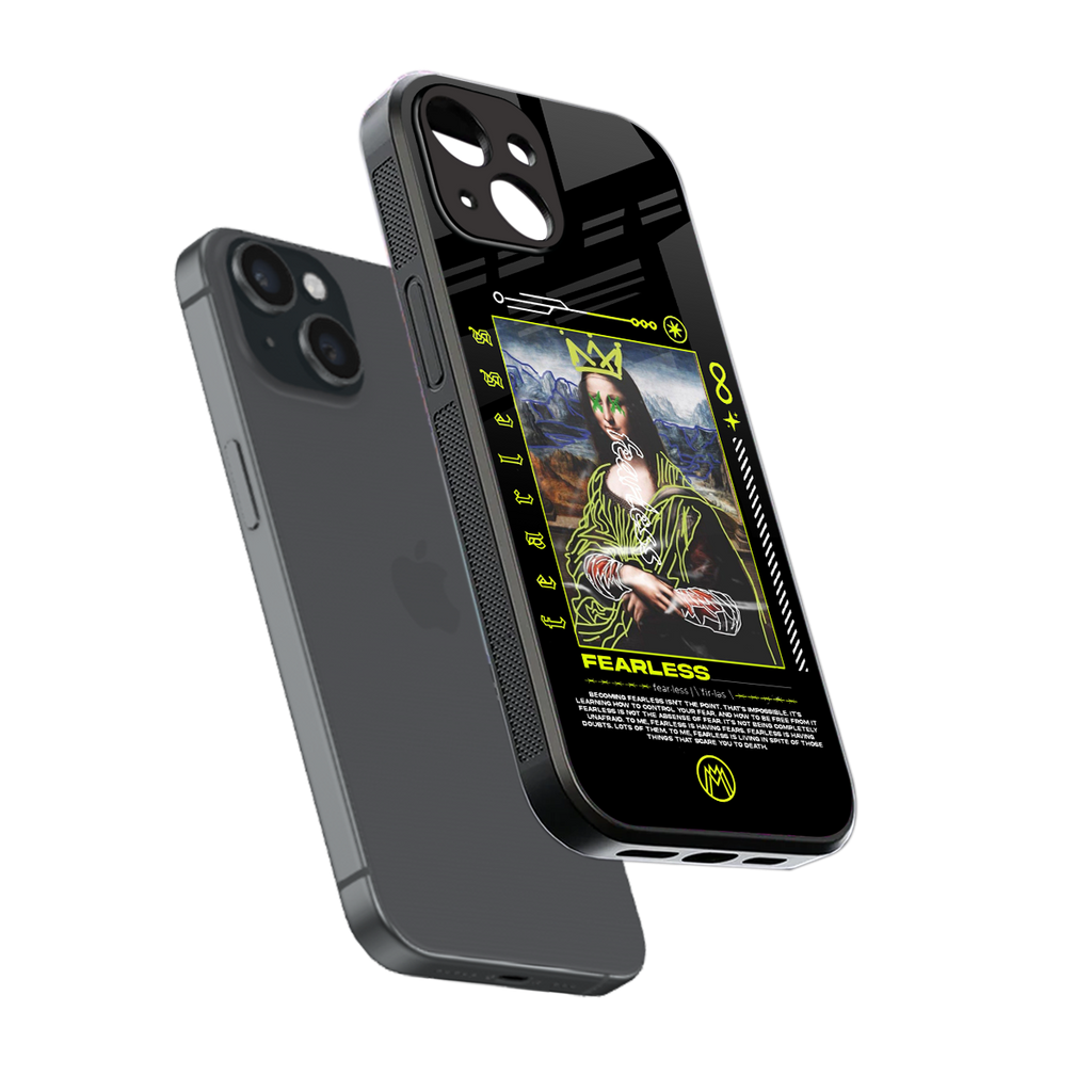 fearless mona lisa back phone cover | glass case for iphone 15