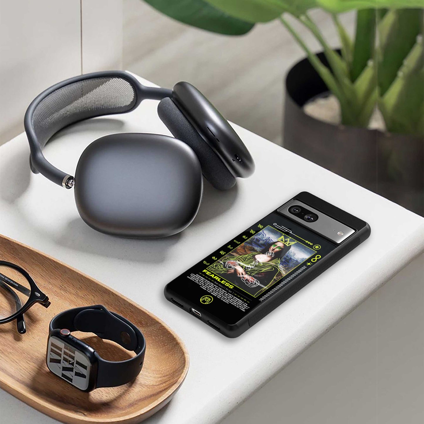 fearless mona lisa back phone cover | glass case for samsung galaxy s23 plus