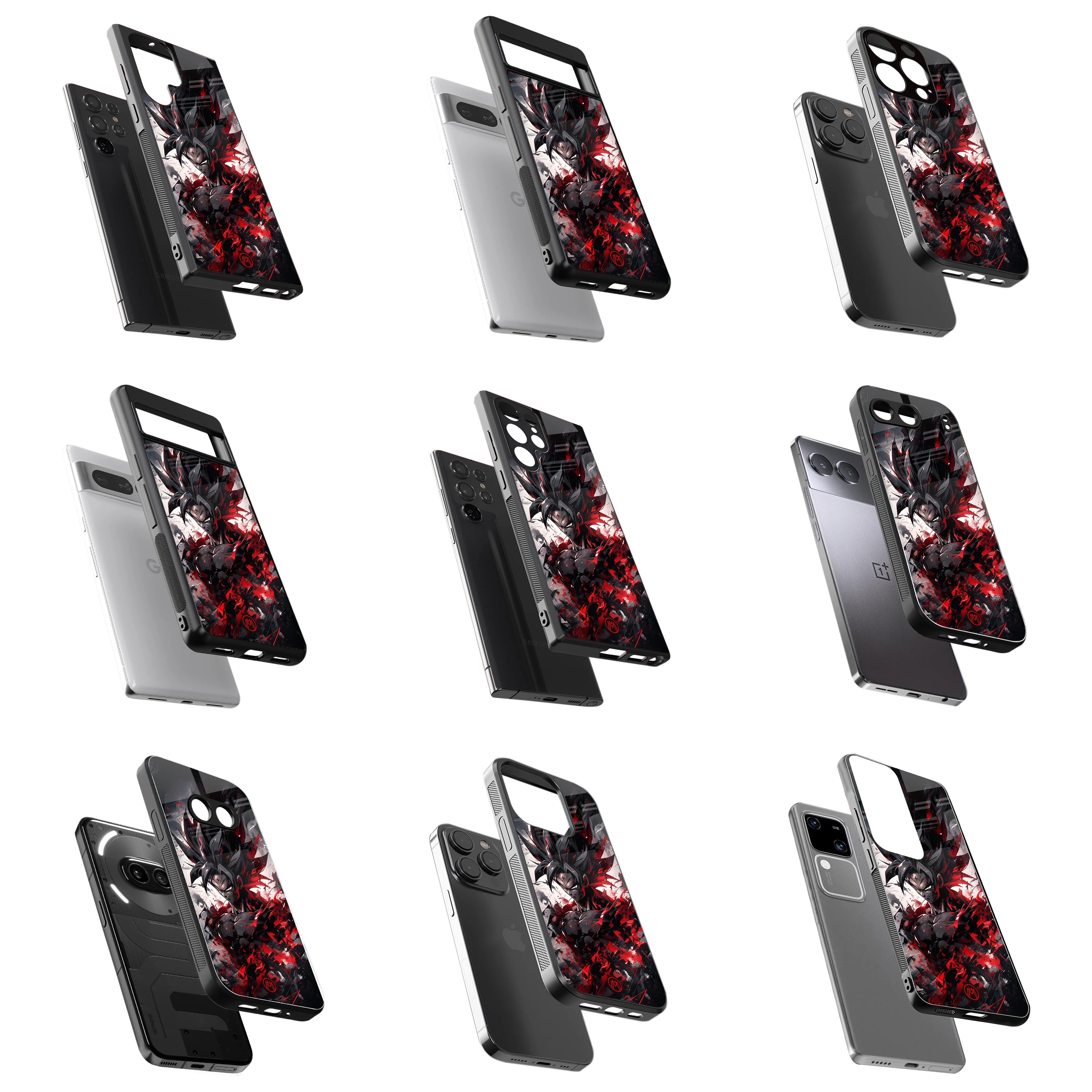 Durable Glass Back Mobile Case for iPhone, Samsung, OnePlus, Google Pixel, Redmi, Vivo, Oppo