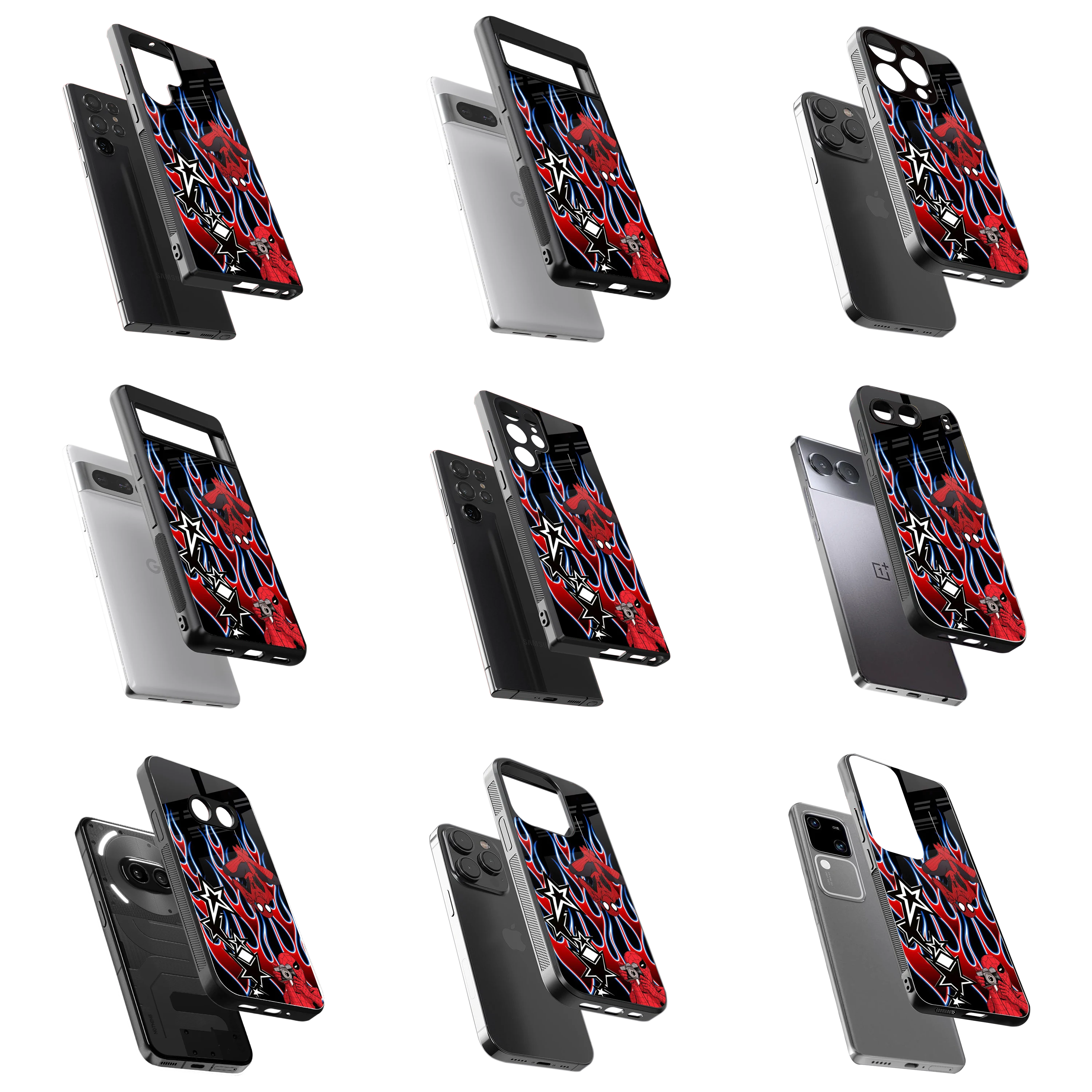 Durable Glass Back Mobile Case for iPhone, Samsung, OnePlus, Google Pixel, Redmi, Vivo, Oppo