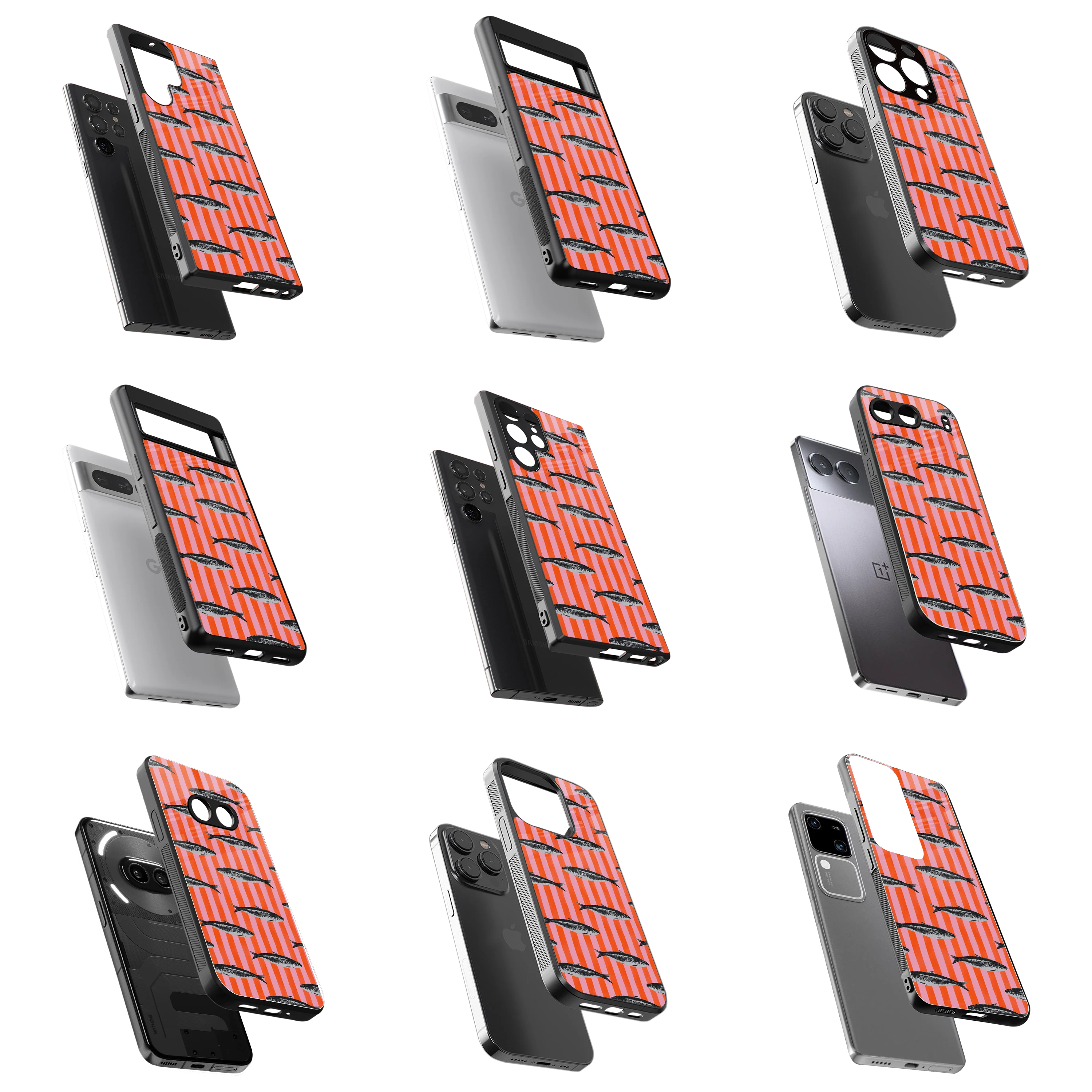 Durable Glass Back Mobile Case for iPhone, Samsung, OnePlus, Google Pixel, Redmi, Vivo, Oppo