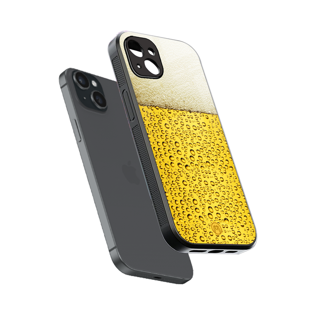 fizzy beer back phone cover | glass case for iphone 14 plus