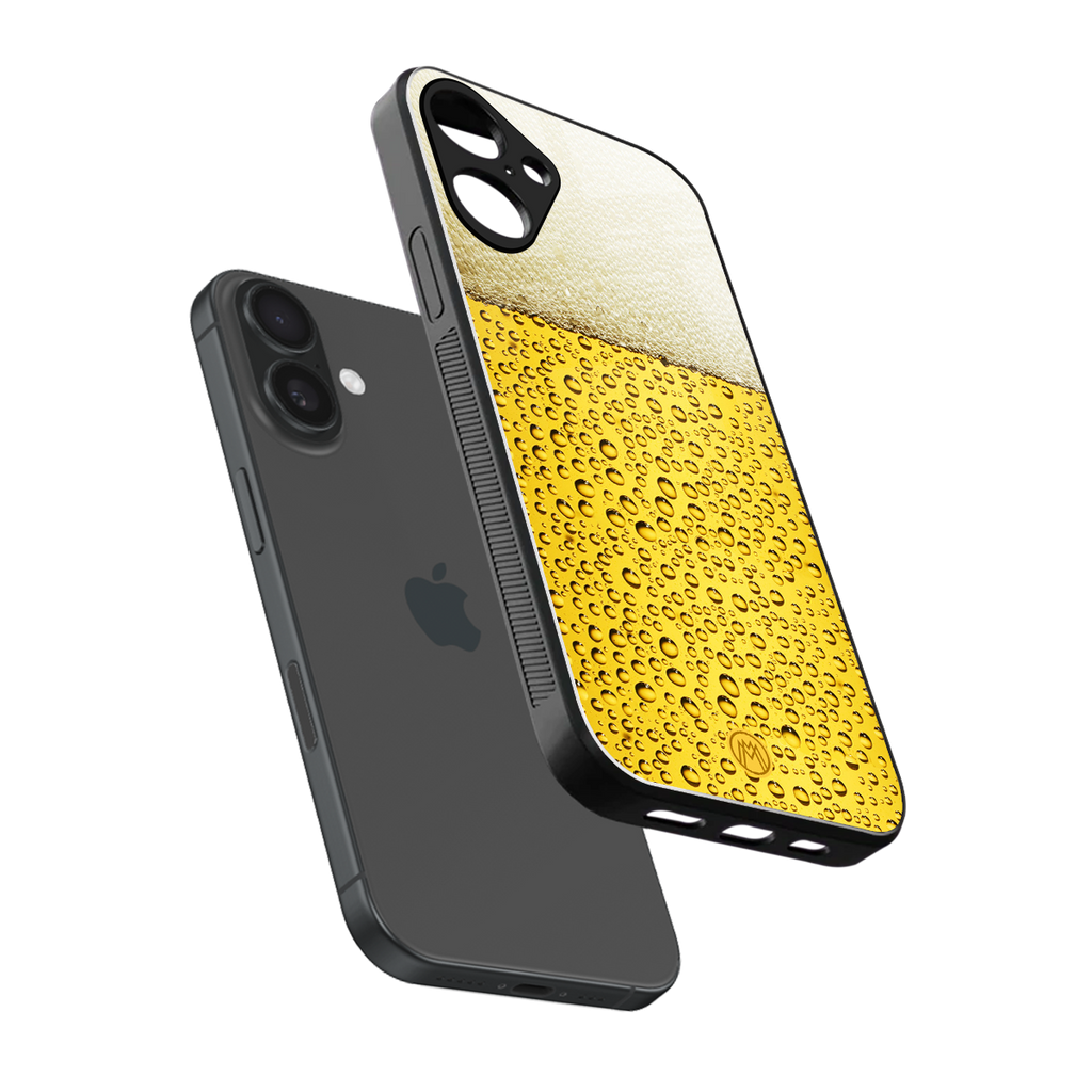 fizzy beer back phone cover | glass case for iphone 16 plus
