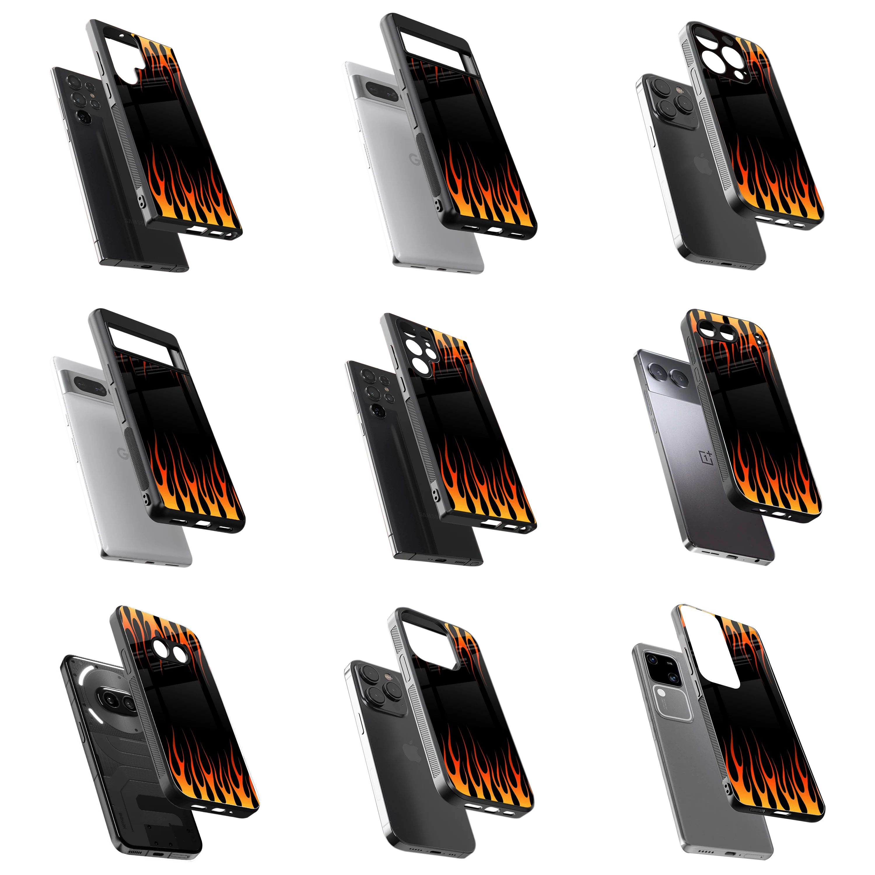 Durable Glass Back Mobile Case for iPhone, Samsung, OnePlus, Google Pixel, Redmi, Vivo, Oppo