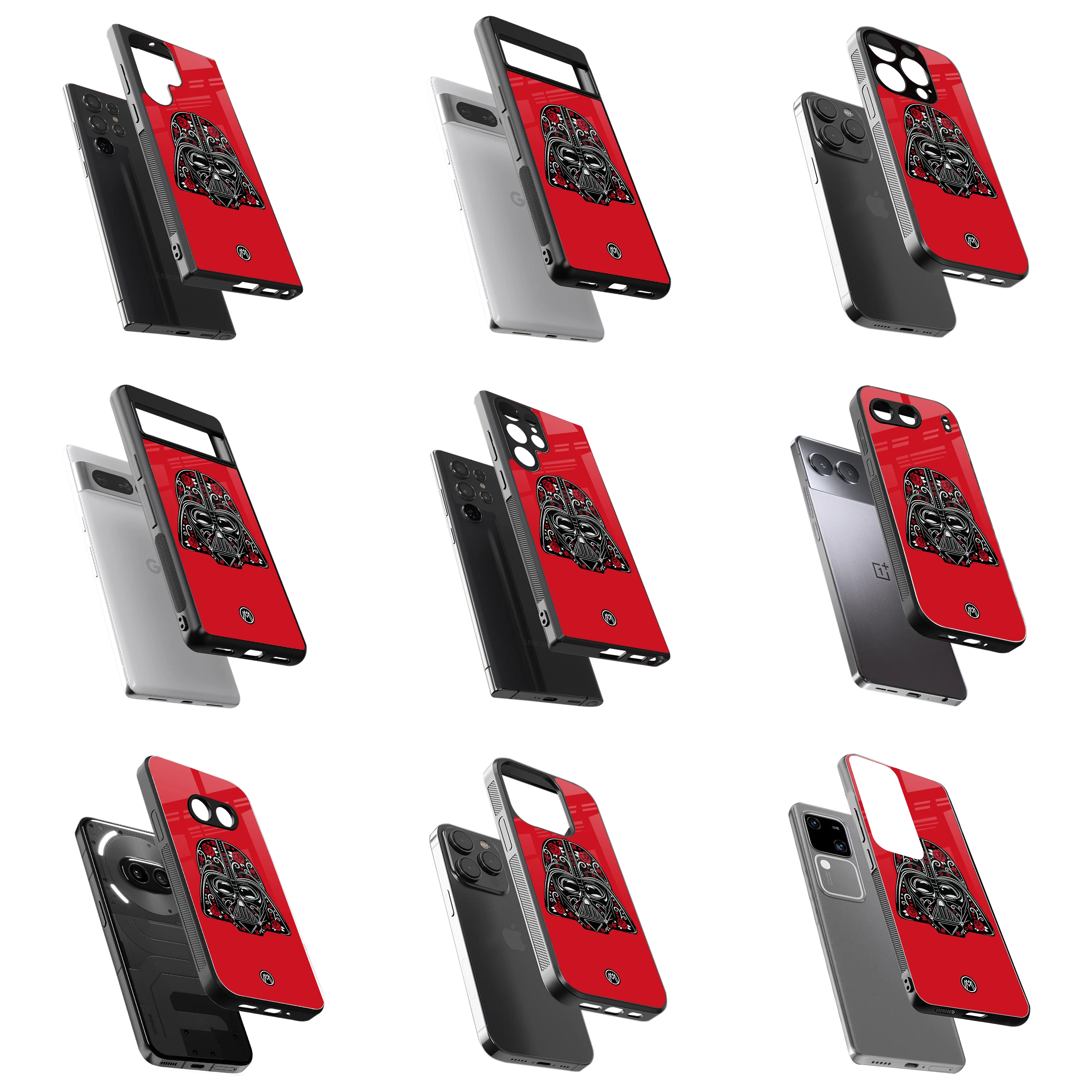 Durable Glass Back Mobile Case for iPhone, Samsung, OnePlus, Google Pixel, Redmi, Vivo, Oppo