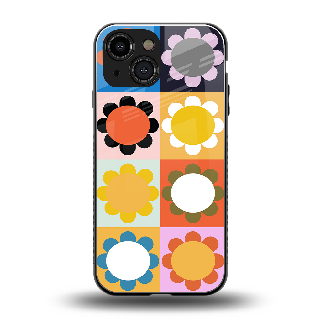 floral joy back phone cover | glass case for iphone 13 mini