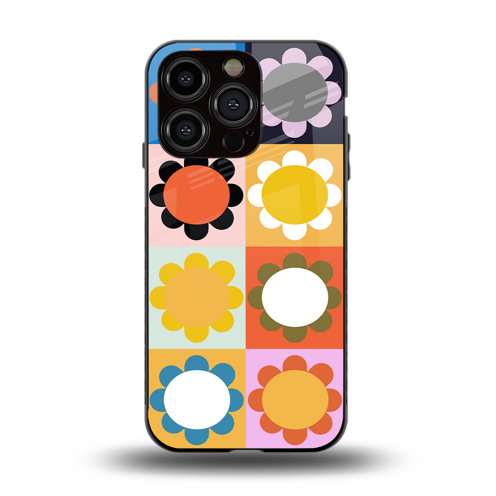 floral joy back phone cover | glass case for iphone 13 pro