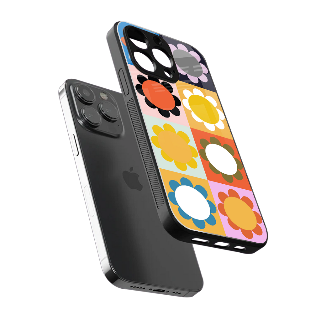 floral joy back phone cover | glass case for iphone 13 pro