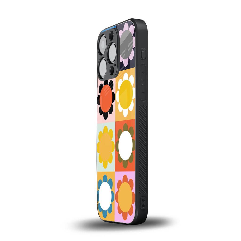 floral joy back phone cover | glass case for iphone 13 pro
