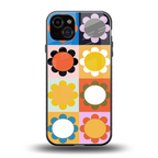 floral joy back phone cover | glass case for iphone 15 plus