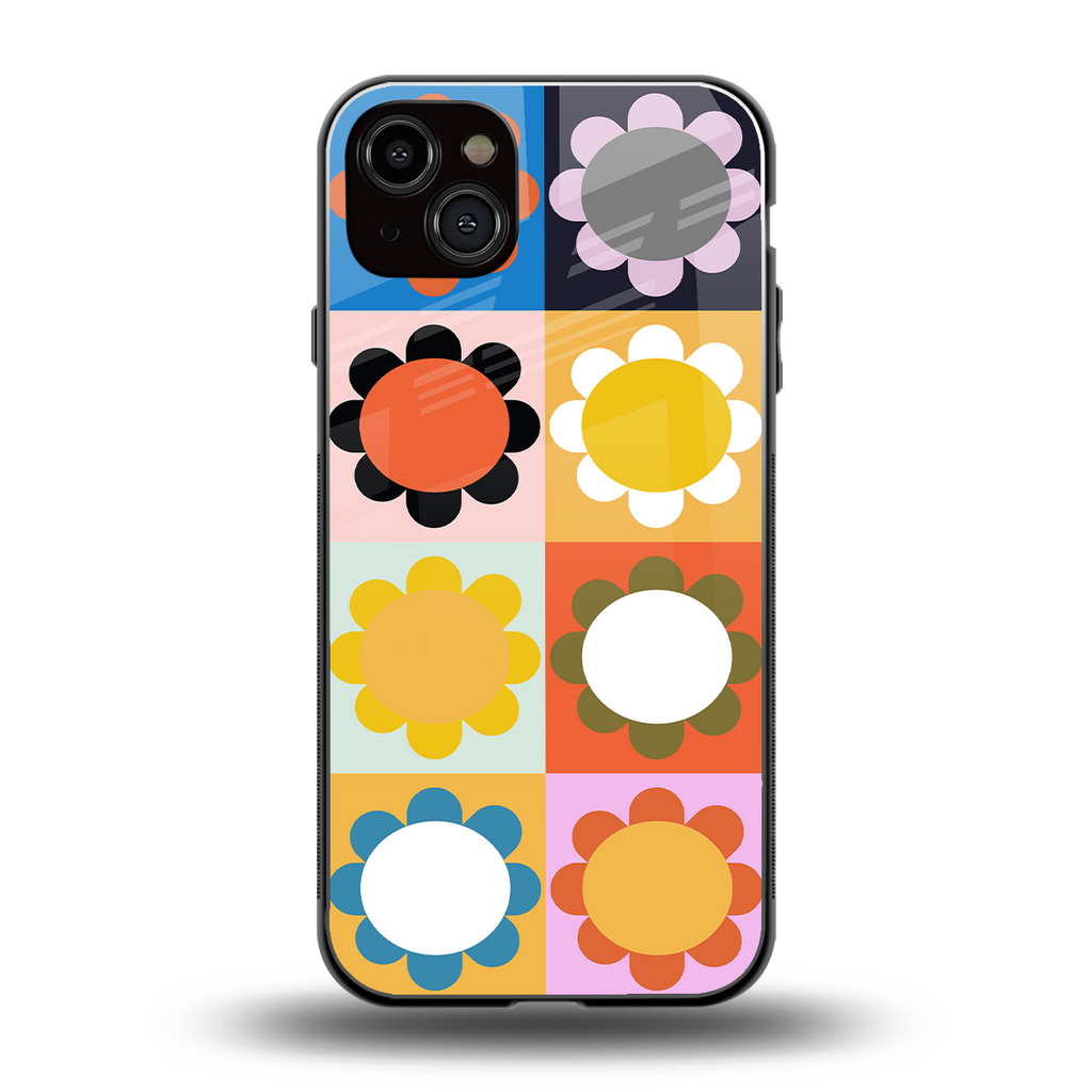 floral joy back phone cover | glass case for iphone 14 plus