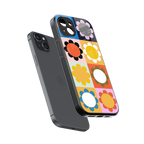 floral joy back phone cover | glass case for iphone 15 plus