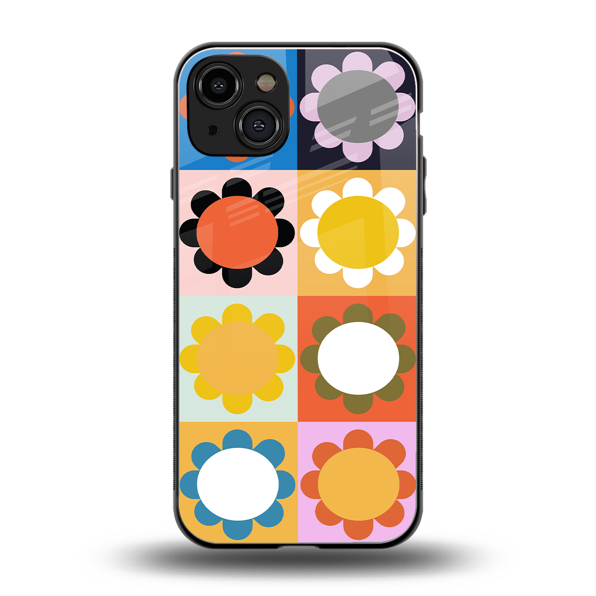 floral joy back phone cover | glass case for iphone 15